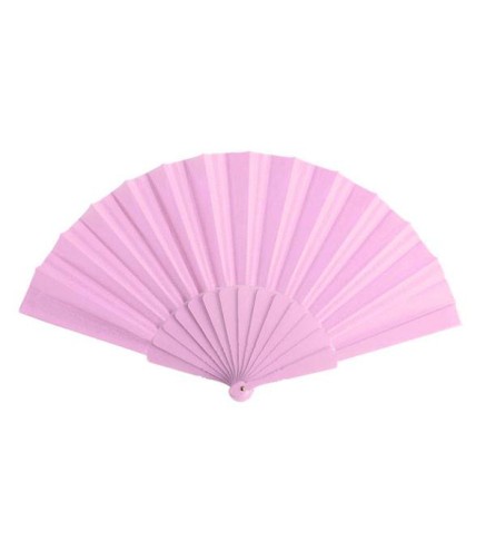 ABANICO DE TELA Y PVC PRESENTADO EN CAJA ROSA