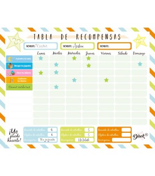 TABLA DE RECOMPENSAS INFANTIL