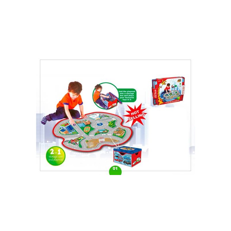 ALFOMBRA MAPA TRÁFICO+CAJA ALMACENAMIENTO NIÑOS