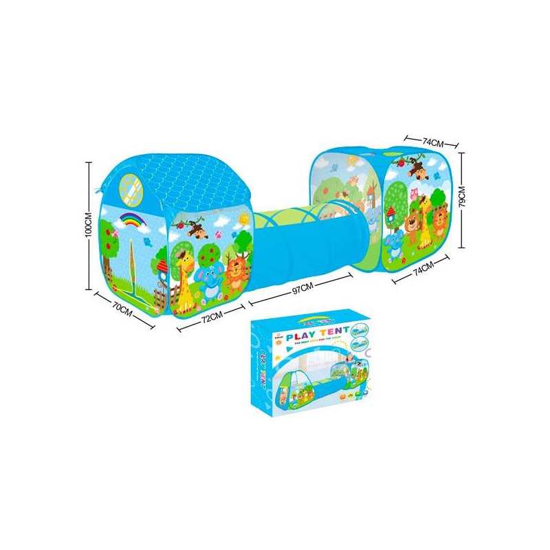 TUNEL ZOO ANIMALES PLEGABLE 3 EN 1 BEBÉ INFANTIL