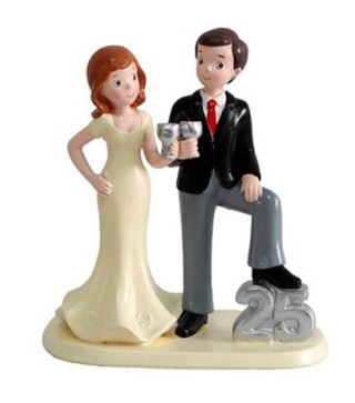 FIGURA PASTEL 25 ANIVERSARIO COPAS