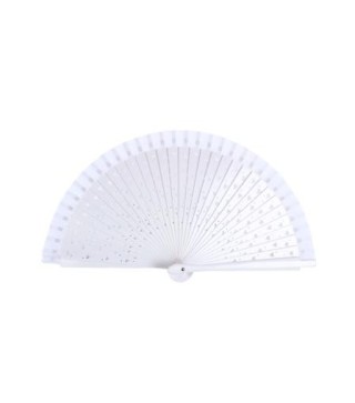 ABANICO BLANCO DE CORAZONES