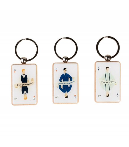 LLAVERO MADERA CARTA MEN