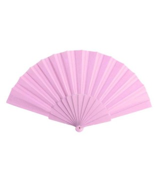 ABANICO DE TELA Y PVC PRESENTADO EN CAJA ROSA