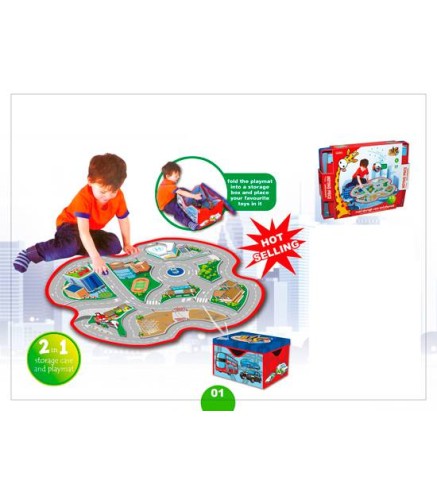 ALFOMBRA MAPA TRÁFICO+CAJA ALMACENAMIENTO NIÑOS