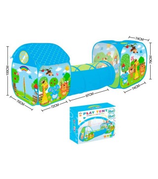 TUNEL ZOO ANIMALES PLEGABLE 3 EN 1 BEBÉ INFANTIL