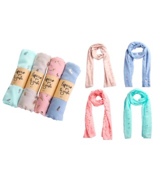 PAÑUELO PIÑAS Y FLAMENCOS CON PRESENTACIÓN KRAFT