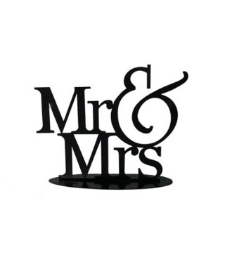 FIGURA PASTEL METÁLICA MR&MRS