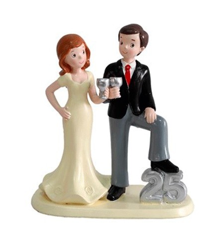 FIGURA PASTEL 25 ANIVERSARIO COPAS