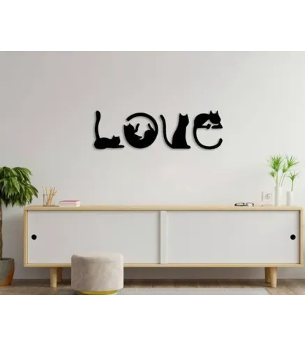 Letrero love decoración gatos