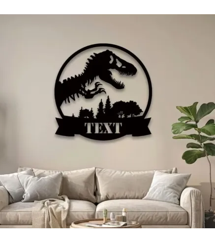 Letrero con nombre de dinosaurio personalizado