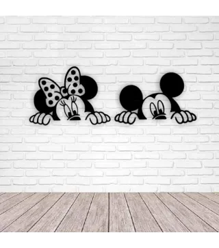Decoración de pared de Mickey y Minnie Mouse, para habitación infantil