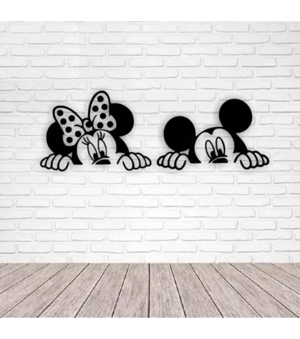 Decoración de pared de Mickey y Minnie Mouse, para habitación infantil