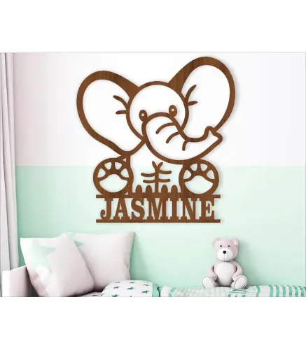 Lindo letrero con nombre de elefante. Medidas 50x50cm