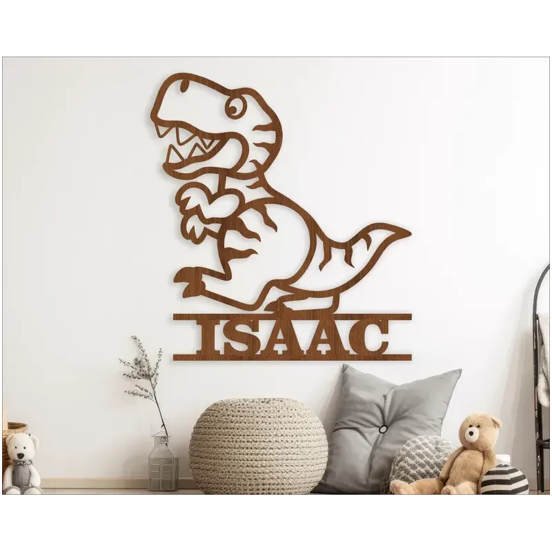 Letrero con nombre T Rex