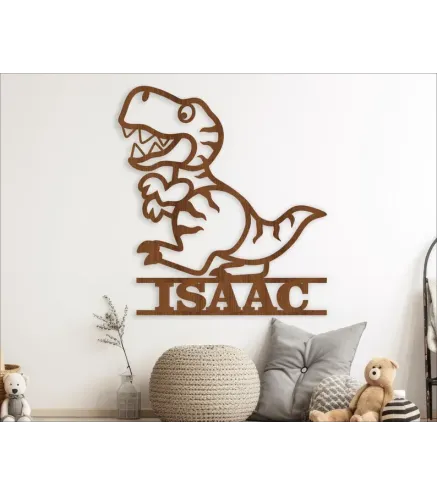 Letrero con nombre T Rex