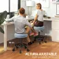 Taburete Giratorio Redondo Taburete con Ruedas Altura Regulable 50-66 cm Asiento Tapizado en Tejido de Borreguito Azul Taburete Giratorio Redondo Taburete con Ruedas Altura Regulable 50-66 cm Asiento Tapizado en Tejido de Borreguito Azul