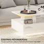 Mesa de Centro LED Moderna con 4 Cajones Estante Abierto y Luces LED de 16 Colores para Salón 90x55x41 cm Blanco Brillo Mesa de Centro LED Moderna con 4 Cajones Estante Abierto y Luces LED de 16 Colores para Salón 90x55x41 cm Blanco Brillo