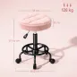 Taburete Giratorio Redondo Taburete con Ruedas Altura Regulable 50-66 cm Asiento Tapizado en Tejido de Borreguito Rosa Taburete Giratorio Redondo Taburete con Ruedas Altura Regulable 50-66 cm Asiento Tapizado en Tejido de Borreguito Rosa