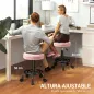 Taburete Giratorio Redondo Taburete con Ruedas Altura Regulable 50-66 cm Asiento Tapizado en Tejido de Borreguito Rosa Taburete Giratorio Redondo Taburete con Ruedas Altura Regulable 50-66 cm Asiento Tapizado en Tejido de Borreguito Rosa