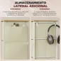 Cajonera de Tela Cómoda con 4 Cajones 4 Bolsillos Laterales 2 Ganchos y Estructura de Acero Beige