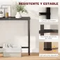 Consola Recibidor Estrecha con Superficie con Efecto Mármol y Marco de Metal 100x20x66 cm Negro