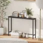 Consola Recibidor Estrecha con Superficie con Efecto Mármol y Marco de Metal 100x20x66 cm Negro