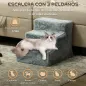 Escalera para Perros de 3 Peldaños con Funda Extraíble y Lavable para Mascotas Mayores para Cama Sofá 46x35x35 cm Gris Escalera para Perros de 3 Peldaños con Funda Extraíble y Lavable para Mascotas Mayores para Cama Sofá 46x35x35 cm Gris