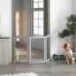 Barrera de Seguridad para Perros para Escaleras y Puertas Diseño Plegable y Soporte de Pie 154x30x80 cm Gris