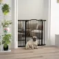 Barrera de Seguridad para Perros 74-94 cm con Extensión Montaje a Presión Doble Bloqueo para Puerta Escalera Negro