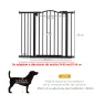 Barrera de Seguridad para Perros 74-94 cm con Extensión Montaje a Presión Doble Bloqueo para Puerta Escalera Negro