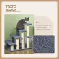 Escalera para Gatos de 4 Niveles Cubierto de Suave Felpa Poste de Sisal Bola Colgante 60x40x64 cm Gris