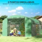 Invernadero de Túnel 4x3x2 m con 6 Ventanas 3 Puertas Enrollables Cubierta de PE y Estructura de Acero Galvanizado Verde Invernadero de Túnel 4x3x2 m con 6 Ventanas 3 Puertas Enrollables Cubierta de PE y Estructura de Acero Galvanizado Verde