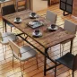 Mesa de Comedor Rectangular para 6-8 Personas Estilo Industrial con Patas de Metal 180x80x75,5 cm Marrón Rústico
