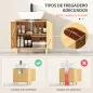 Mueble bajo Lavabo de Bambú con 2 Puertas Lamas y Estante Ajustable para Lavabo sin Pedestal 60x30x60 cm Natural
