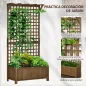 Jardinera con Celosía de Madera para Enredaderas Cultivo de Plantas para Patio Terraza 90x45x183 cm Marrón