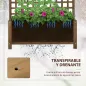 Jardinera con Celosía de Madera para Enredaderas Cultivo de Plantas para Patio Terraza 90x45x183 cm Marrón