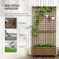 Jardinera con Celosía de Madera para Enredaderas Cultivo de Plantas para Patio Terraza 90x45x183 cm Marrón