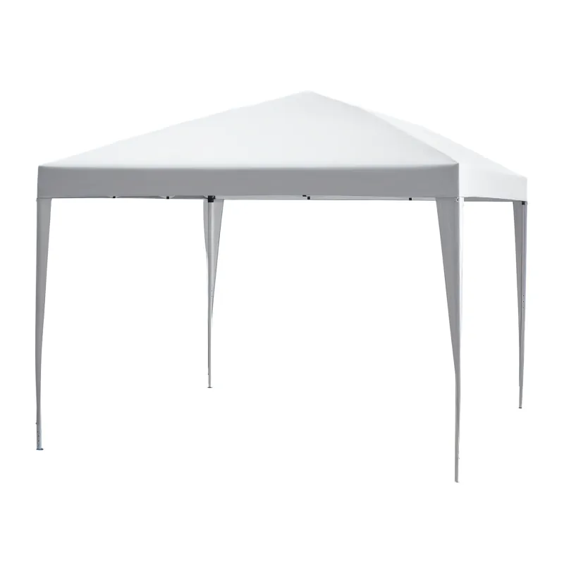 Carpa Plegable 3x3 m con Bolsa de Transporte Altura Ajustable Anti-UV para Terraza Patio Playa Blanco Plata