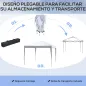 Carpa Plegable 3x3 m con Bolsa de Transporte Altura Ajustable Anti-UV para Terraza Patio Playa Blanco Plata