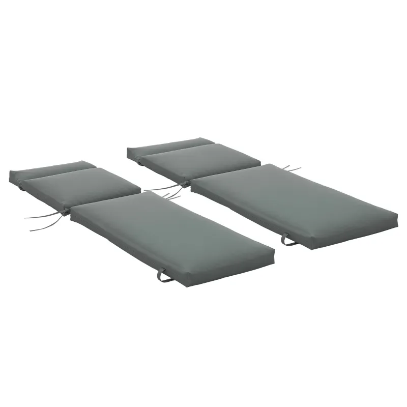 Pack 2 Cojines para Tumbona 196x55x8 cm Colchonetas SOLO para Tumbona Acolchadas de Jardín Terraza Patio Gris Pack 2 Cojines para Tumbona 196x55x8 cm Colchonetas SOLO para Tumbona Acolchadas de Jardín Terraza Patio Gris