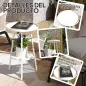 Mesa de Jardín Redonda de 2 Niveles con Bordes Elevados Bandeja Inferior para Exterior e Interior Ø32x51 cm Blanco Mesa de Jardín Redonda de 2 Niveles con Bordes Elevados Bandeja Inferior para Exterior e Interior Ø32x51 cm Blanco