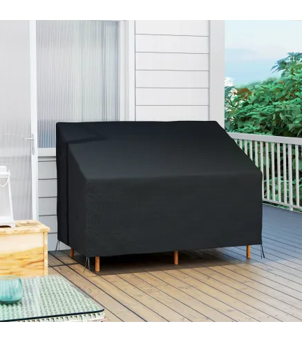 Funda para Banco de Jardín de 2 Plazas Tela Oxford 600D con Recubrimiento Impermeable para Patio Terraza 140x84x56/94 cm