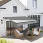 Toldo Retráctil de Aluminio para Ventanas y Puertas con Protección UV30+ y Inclinación Ajustable 360x220 cm Gris