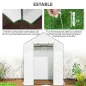 Invernadero de Exterior con 6 Estantes Puerta Enrollable Cubierta de PE y Marco de Acero 143x74x190 cm Blanco