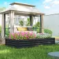 Jardinera Elevada Rectangular de Acero Galvanizado para Cultivar Plantas Flores Hierba 180x90x30 cm Gris Oscuro