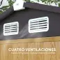 Cobertizo Metálico para Jardín 213x120x166/194 cm con Base Refuerzo Puertas Correderas y Ventilaciones Roble