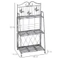 Soporte para Plantas Plegable de 3 Niveles con Estructura de Metal Soporte para Macetas Gris Plateado
