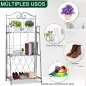 Soporte para Plantas Plegable de 3 Niveles con Estructura de Metal Soporte para Macetas Gris Plateado