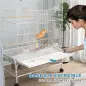 Jaula para Pájaros con Ruedas Bandeja Extraíble Puertas Comederos Perchas y Estante Inferior 79x49x133 cm Blanco Jaula para Pájaros con Ruedas Bandeja Extraíble Puertas Comederos Perchas y Estante Inferior 79x49x133 cm Blanco